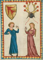 An illustration from Große Heidelberger Liederhandschrift (Codex Manesse) (1300)