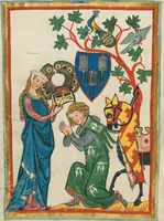 An illustration from Große Heidelberger Liederhandschrift (Codex Manesse) (1300)