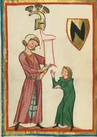 An illustration from Große Heidelberger Liederhandschrift (Codex Manesse) (1300)