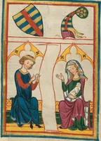 An illustration from Große Heidelberger Liederhandschrift (Codex Manesse) (1300)