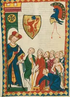 An illustration from Große Heidelberger Liederhandschrift (Codex Manesse) (1300)