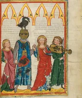 An illustration from Große Heidelberger Liederhandschrift (Codex Manesse) (1300)