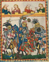 An illustration from Große Heidelberger Liederhandschrift (Codex Manesse) (1300)