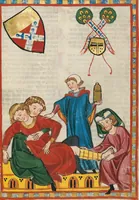 An illustration from Große Heidelberger Liederhandschrift (Codex Manesse) (1300)