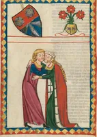 An illustration from Große Heidelberger Liederhandschrift (Codex Manesse) (1300)