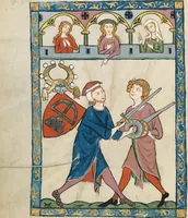 An illustration from Große Heidelberger Liederhandschrift (Codex Manesse) (1300)
