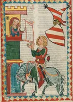 An illustration from Große Heidelberger Liederhandschrift (Codex Manesse) (1300)