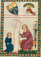 An illustration from Große Heidelberger Liederhandschrift (Codex Manesse) (1300)