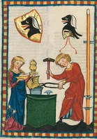 An illustration from Große Heidelberger Liederhandschrift (Codex Manesse) (1300)
