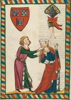 An illustration from Große Heidelberger Liederhandschrift (Codex Manesse) (1300)