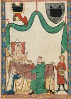 An illustration from Große Heidelberger Liederhandschrift (Codex Manesse) (1300)