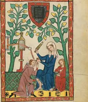An illustration from Große Heidelberger Liederhandschrift (Codex Manesse) (1300)