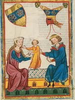 An illustration from Große Heidelberger Liederhandschrift (Codex Manesse) (1300)