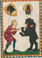 An illustration from Große Heidelberger Liederhandschrift (Codex Manesse) (1300)