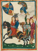 An illustration from Große Heidelberger Liederhandschrift (Codex Manesse) (1300)