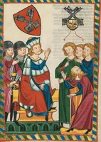An illustration from Große Heidelberger Liederhandschrift (Codex Manesse) (1300)