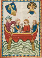 An illustration from Große Heidelberger Liederhandschrift (Codex Manesse) (1300)
