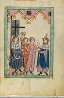 An illustration from Große Heidelberger Liederhandschrift (Codex Manesse) (1300)