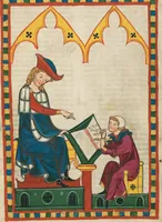 An illustration from Große Heidelberger Liederhandschrift (Codex Manesse) (1300)