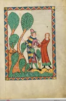 An illustration from Große Heidelberger Liederhandschrift (Codex Manesse) (1300)
