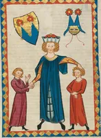 An illustration from Große Heidelberger Liederhandschrift (Codex Manesse) (1300)