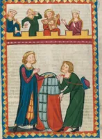 An illustration from Große Heidelberger Liederhandschrift (Codex Manesse) (1300)