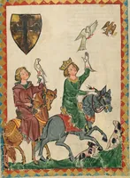 An illustration from Große Heidelberger Liederhandschrift (Codex Manesse) (1300)
