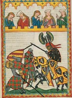 An illustration from Große Heidelberger Liederhandschrift (Codex Manesse) (1300)