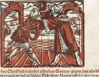 An illustration from Heydenweldt Vnd [und] irer Götter anfängcklicher vrsprung [Ursprung]: durch was verwhänungen den selben etwas vermeynter macht zugemessen, vmb dero wille[n], sie von den alten verehert worden ... (1554)