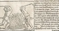 An illustration from Heydenweldt Vnd [und] irer Götter anfängcklicher vrsprung [Ursprung]: durch was verwhänungen den selben etwas vermeynter macht zugemessen, vmb dero wille[n], sie von den alten verehert worden ... (1554)