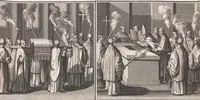 Picture 70 of 312 from Heilige Ceremonien, Gottes und Götzen-Dienste aller Völcker der Welt, Oder Eigentliche Vorstellung und summarischer Begriff, der vornehmsten Gottes-Dienstlichen Pflichten, Kirchen- und Tempel-Gebräuchen, der Christlich- und abgöttischen Völcker der gantzen Welt: Welche Nach des Berühmten Picarts Erfindung in Kupfer gestochen, und verlegt worden (1748), leaf 100