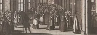 Picture 81 of 312 from Heilige Ceremonien, Gottes und Götzen-Dienste aller Völcker der Welt, Oder Eigentliche Vorstellung und summarischer Begriff, der vornehmsten Gottes-Dienstlichen Pflichten, Kirchen- und Tempel-Gebräuchen, der Christlich- und abgöttischen Völcker der gantzen Welt: Welche Nach des Berühmten Picarts Erfindung in Kupfer gestochen, und verlegt worden (1748), leaf 110