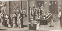 An illustration from Heilige Ceremonien, Gottes und Götzen-Dienste aller Völcker der Welt, Oder Eigentliche Vorstellung und summarischer Begriff, der vornehmsten Gottes-Dienstlichen Pflichten, Kirchen- und Tempel-Gebräuchen, der Christlich- und abgöttischen Völcker der gantzen Welt: Welche Nach des Berühmten Picarts Erfindung in Kupfer gestochen, und verlegt worden (1748)