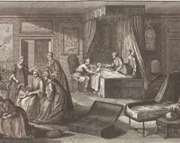 An illustration from Heilige Ceremonien, Gottes und Götzen-Dienste aller Völcker der Welt, Oder Eigentliche Vorstellung und summarischer Begriff, der vornehmsten Gottes-Dienstlichen Pflichten, Kirchen- und Tempel-Gebräuchen, der Christlich- und abgöttischen Völcker der gantzen Welt: Welche Nach des Berühmten Picarts Erfindung in Kupfer gestochen, und verlegt worden (1748)
