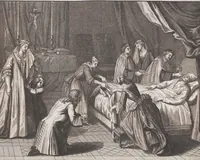 An illustration from Heilige Ceremonien, Gottes und Götzen-Dienste aller Völcker der Welt, Oder Eigentliche Vorstellung und summarischer Begriff, der vornehmsten Gottes-Dienstlichen Pflichten, Kirchen- und Tempel-Gebräuchen, der Christlich- und abgöttischen Völcker der gantzen Welt: Welche Nach des Berühmten Picarts Erfindung in Kupfer gestochen, und verlegt worden (1748)