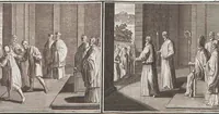 Picture 97 of 312 from Heilige Ceremonien, Gottes und Götzen-Dienste aller Völcker der Welt, Oder Eigentliche Vorstellung und summarischer Begriff, der vornehmsten Gottes-Dienstlichen Pflichten, Kirchen- und Tempel-Gebräuchen, der Christlich- und abgöttischen Völcker der gantzen Welt: Welche Nach des Berühmten Picarts Erfindung in Kupfer gestochen, und verlegt worden (1748), leaf 118