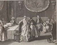 An illustration from Heilige Ceremonien, Gottes und Götzen-Dienste aller Völcker der Welt, Oder Eigentliche Vorstellung und summarischer Begriff, der vornehmsten Gottes-Dienstlichen Pflichten, Kirchen- und Tempel-Gebräuchen, der Christlich- und abgöttischen Völcker der gantzen Welt: Welche Nach des Berühmten Picarts Erfindung in Kupfer gestochen, und verlegt worden (1748)