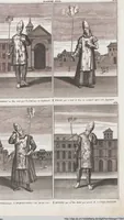 An illustration from Heilige Ceremonien, Gottes und Götzen-Dienste aller Völcker der Welt, Oder Eigentliche Vorstellung und summarischer Begriff, der vornehmsten Gottes-Dienstlichen Pflichten, Kirchen- und Tempel-Gebräuchen, der Christlich- und abgöttischen Völcker der gantzen Welt: Welche Nach des Berühmten Picarts Erfindung in Kupfer gestochen, und verlegt worden (1748)