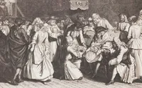 Picture 142 of 312 from Heilige Ceremonien, Gottes und Götzen-Dienste aller Völcker der Welt, Oder Eigentliche Vorstellung und summarischer Begriff, der vornehmsten Gottes-Dienstlichen Pflichten, Kirchen- und Tempel-Gebräuchen, der Christlich- und abgöttischen Völcker der gantzen Welt: Welche Nach des Berühmten Picarts Erfindung in Kupfer gestochen, und verlegt worden (1748), leaf 145