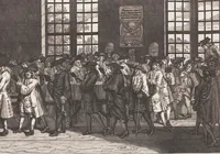 An illustration from Heilige Ceremonien, Gottes und Götzen-Dienste aller Völcker der Welt, Oder Eigentliche Vorstellung und summarischer Begriff, der vornehmsten Gottes-Dienstlichen Pflichten, Kirchen- und Tempel-Gebräuchen, der Christlich- und abgöttischen Völcker der gantzen Welt: Welche Nach des Berühmten Picarts Erfindung in Kupfer gestochen, und verlegt worden (1748)