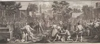 An illustration from Heilige Ceremonien, Gottes und Götzen-Dienste aller Völcker der Welt, Oder Eigentliche Vorstellung und summarischer Begriff, der vornehmsten Gottes-Dienstlichen Pflichten, Kirchen- und Tempel-Gebräuchen, der Christlich- und abgöttischen Völcker der gantzen Welt: Welche Nach des Berühmten Picarts Erfindung in Kupfer gestochen, und verlegt worden (1748)
