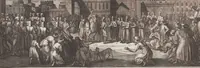 Picture 167 of 312 from Heilige Ceremonien, Gottes und Götzen-Dienste aller Völcker der Welt, Oder Eigentliche Vorstellung und summarischer Begriff, der vornehmsten Gottes-Dienstlichen Pflichten, Kirchen- und Tempel-Gebräuchen, der Christlich- und abgöttischen Völcker der gantzen Welt: Welche Nach des Berühmten Picarts Erfindung in Kupfer gestochen, und verlegt worden (1748), leaf 168