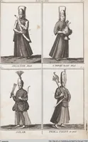 An illustration from Heilige Ceremonien, Gottes und Götzen-Dienste aller Völcker der Welt, Oder Eigentliche Vorstellung und summarischer Begriff, der vornehmsten Gottes-Dienstlichen Pflichten, Kirchen- und Tempel-Gebräuchen, der Christlich- und abgöttischen Völcker der gantzen Welt: Welche Nach des Berühmten Picarts Erfindung in Kupfer gestochen, und verlegt worden (1748)