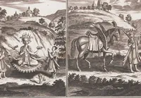 Picture 180 of 312 from Heilige Ceremonien, Gottes und Götzen-Dienste aller Völcker der Welt, Oder Eigentliche Vorstellung und summarischer Begriff, der vornehmsten Gottes-Dienstlichen Pflichten, Kirchen- und Tempel-Gebräuchen, der Christlich- und abgöttischen Völcker der gantzen Welt: Welche Nach des Berühmten Picarts Erfindung in Kupfer gestochen, und verlegt worden (1748), leaf 178