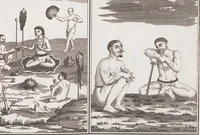 An illustration from Heilige Ceremonien, Gottes und Götzen-Dienste aller Völcker der Welt, Oder Eigentliche Vorstellung und summarischer Begriff, der vornehmsten Gottes-Dienstlichen Pflichten, Kirchen- und Tempel-Gebräuchen, der Christlich- und abgöttischen Völcker der gantzen Welt: Welche Nach des Berühmten Picarts Erfindung in Kupfer gestochen, und verlegt worden (1748)