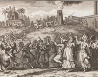 Picture 189 of 312 from Heilige Ceremonien, Gottes und Götzen-Dienste aller Völcker der Welt, Oder Eigentliche Vorstellung und summarischer Begriff, der vornehmsten Gottes-Dienstlichen Pflichten, Kirchen- und Tempel-Gebräuchen, der Christlich- und abgöttischen Völcker der gantzen Welt: Welche Nach des Berühmten Picarts Erfindung in Kupfer gestochen, und verlegt worden (1748), leaf 183