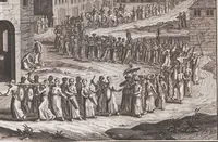 Picture 205 of 312 from Heilige Ceremonien, Gottes und Götzen-Dienste aller Völcker der Welt, Oder Eigentliche Vorstellung und summarischer Begriff, der vornehmsten Gottes-Dienstlichen Pflichten, Kirchen- und Tempel-Gebräuchen, der Christlich- und abgöttischen Völcker der gantzen Welt: Welche Nach des Berühmten Picarts Erfindung in Kupfer gestochen, und verlegt worden (1748), leaf 197