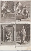 Picture 213 of 312 from Heilige Ceremonien, Gottes und Götzen-Dienste aller Völcker der Welt, Oder Eigentliche Vorstellung und summarischer Begriff, der vornehmsten Gottes-Dienstlichen Pflichten, Kirchen- und Tempel-Gebräuchen, der Christlich- und abgöttischen Völcker der gantzen Welt: Welche Nach des Berühmten Picarts Erfindung in Kupfer gestochen, und verlegt worden (1748), leaf 202