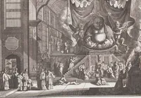 Picture 215 of 312 from Heilige Ceremonien, Gottes und Götzen-Dienste aller Völcker der Welt, Oder Eigentliche Vorstellung und summarischer Begriff, der vornehmsten Gottes-Dienstlichen Pflichten, Kirchen- und Tempel-Gebräuchen, der Christlich- und abgöttischen Völcker der gantzen Welt: Welche Nach des Berühmten Picarts Erfindung in Kupfer gestochen, und verlegt worden (1748), leaf 204
