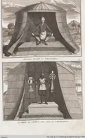 An illustration from Heilige Ceremonien, Gottes und Götzen-Dienste aller Völcker der Welt, Oder Eigentliche Vorstellung und summarischer Begriff, der vornehmsten Gottes-Dienstlichen Pflichten, Kirchen- und Tempel-Gebräuchen, der Christlich- und abgöttischen Völcker der gantzen Welt: Welche Nach des Berühmten Picarts Erfindung in Kupfer gestochen, und verlegt worden (1748)
